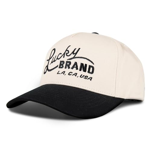 Image of Lucky Brand Snapback Hat | Adjustable | Baseball Cap | Retro | American Heritage | 5 Panel Design | Cotton Canvas
