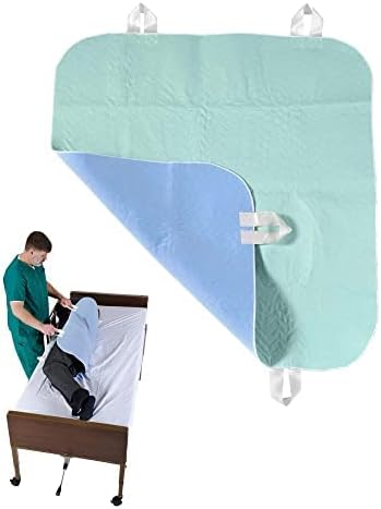 Patient Aid 34" x 36" Positioning Bed Pad with Handles (3 Pack) | Incontinence Mattress Bedding Protector Liner Underpad | Straps for Lift/Transfer | Reusable Washable Waterproof | Hospital Quality