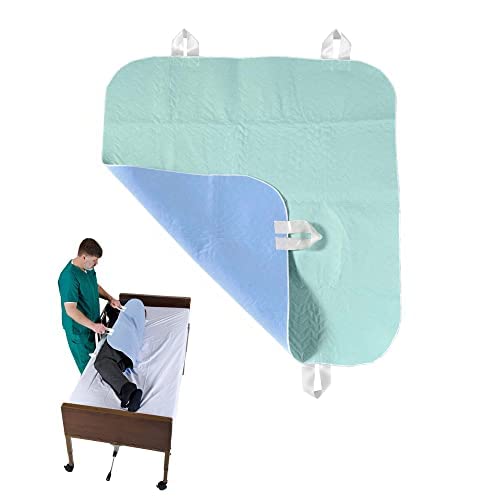 Patient Aid 34" X 36" Positioning Bed Pad With Handles (3 Pack) | Incontinence Mattress Bedding Protector Liner Underpad | Straps For Lift/Transfer | Reusable Washable Waterproof | Hospital Quality #TOP2