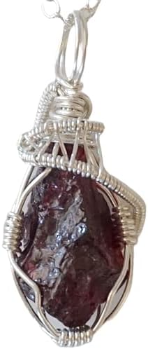 Amazon.com: Designs by Nature Gems - Handcrafted Raw Garnet Pendant ...