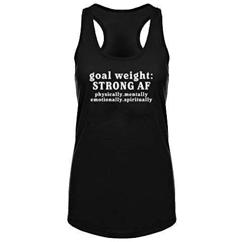 FANNOO Workout Tank Tops for Women-Goal Weight Womens Funny Saying Fitness Gym Racerback Sleeveless Shirts Black Cover