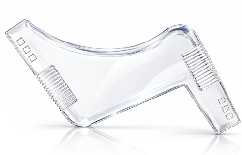 Image of Fully Beard Shaper Tool for Men Beard Comb for Men and Boys Beard Symmetry Tool for Perfect Lines, Neckline and Jawline (Transparent)