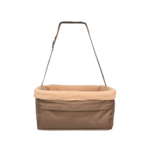 PetSafe Asiento de Seguridad para Perros Solvit - hasta 5.4 kg - Diferentes Tipos de Vehículos, Correa Ajustable, Forro Acolchado Resistente, Lavable a Máquina - Marrón 🔥