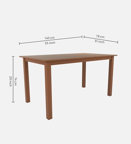 Image of Mintwud Pepperfry Solid Wood 6 Seater Dining Table with Cushion Chairs | Wooden Dining Table Six Seater Set for Living Room Home Dining Room Furniture Dinner Table Set (Antique Oak Finish)