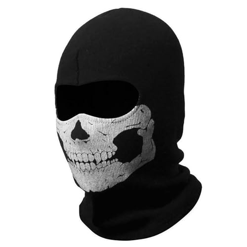 COD - Passamontagna MW2 con teschio fantasma, maschera da sci a testa intera, lavorata a maglia, antivento, scaldacollo per bici, skateboard, moto, snowboard, sport all'aria aperta