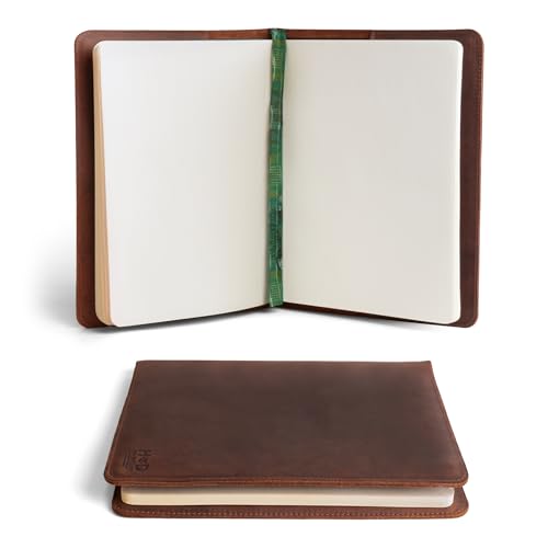 Image of Hide & Drink, Journal Cover Compatible with Moleskine XL (7.5 x 9.75 in) with Strap, Refillable Case, Personal Planner, Full Grain Leather, Handmade Office & Work Essentials (Bourbon Brown)