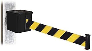 Belt Barrier, Magnet, Blk/Ylw Belt, 15ft. L