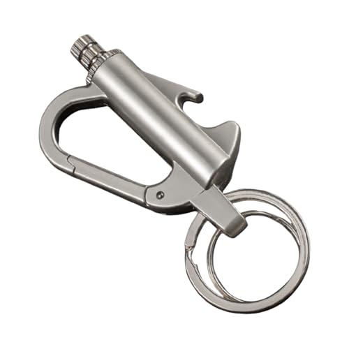 Encendedor permanente reutilizable, resistente al viento, encendedor de pedernal portátil, de acero inoxidable, equipo de supervivencia para actividades al aire libre