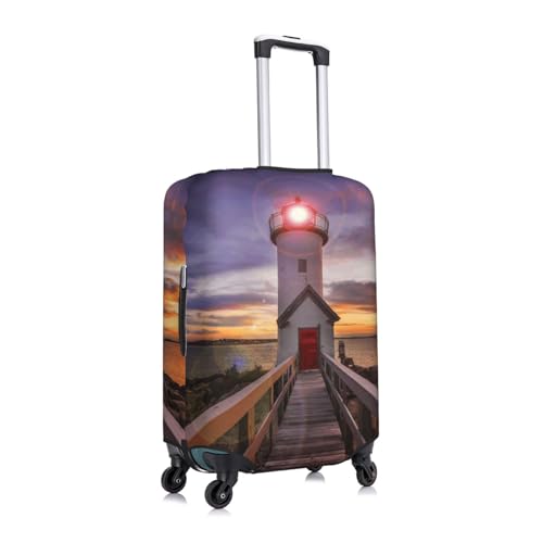 Lighthouse Print Suitcase Cover Luggage Protector Washable Elastic Fashionable Travel Gear Cover3