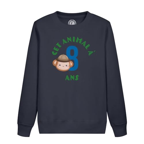 Sweatshirt enfant cet animal 8 ans anniversaire safari cadeau