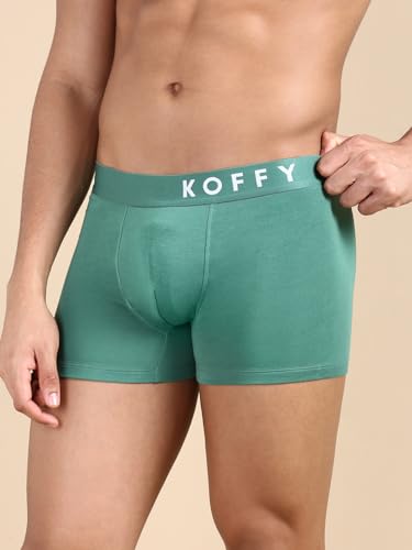 Image of KOFFY Men's 95% Micro Modal 5% Elastane Solid Trunks