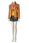 YANVS Adult RE4 Remake Ashley Graham Cosplay Full Suit Ashley Costume Halloween Party Outfits for Women, Orange, Large