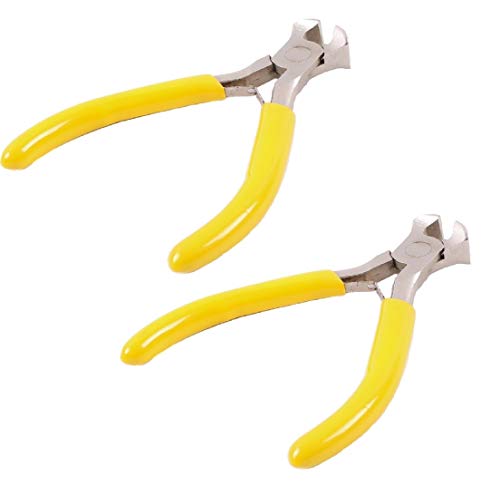 Gosono 2PCS Guitar Bass String Cutter Scissors Pliers Fret Bridge Pin Nipper Puller Tools Instrument Guitarra Repair Tool Guitar Accessories (2pcs Yellow Guitar Bass String Cutter)