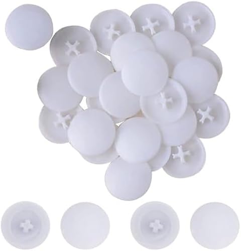 100 Pcs White Screw Cap Covers Assortment Kit, Plastic Self-Tapping Caps Hole Covers for Phillips Screws Head, Cabinet, Decoration Tapping Fasteners, Self-Tapping Screws (11mm)