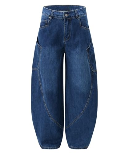 Baggy Jeans for Woman Men High Waisted Barrel Leg Jeans Casual Loose Denim Pants Streetwear Clothes4
