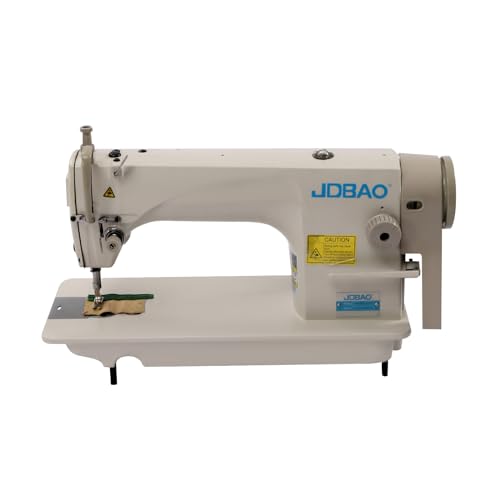 Industrial Sewing Machine, 110V 550W Commercial Upholstery Sewing Machine with Motor & Table Stand, 200-6500RPM, 3500 Stitches/min Sewing Speed, for Tailors, Drapery Manufacturers, Fashion Designers