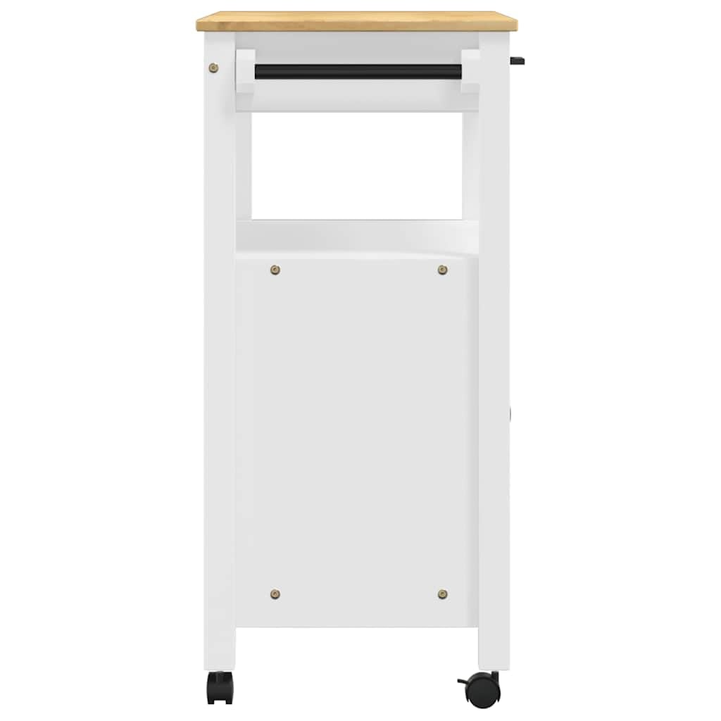 Monza - Carrello da cucina in legno di pino massiccio, 84 x 40 x 88,5 cm, con cassetto, con vano portaoggetti, ripiano, portasciugamani e ripiano per cucina e soggiorno