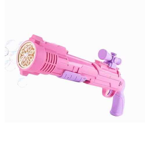 Pistola Lança Bolhas de Sabão Automática Brinquedo Infantil Soprador de Bolhas Presente para Dia das Crianças e Aniversário (Rosa 12)