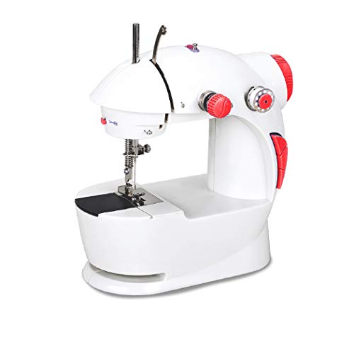AZOREX Máquina de Coser Portátil con Pedal Accesorios de Bricolaje Máquina de Coser de Manos 2 Nivel Velocidades (Normal)