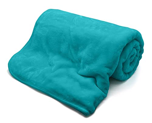 Artistic Fashionista* New Thermal Super Soft Velvet Faux Fur Mink Throw Blanket Soft Warm Thick Bed Sofa Cover Single Double King (King - 200x240cm, Teal)