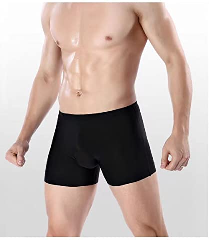 Men's Sheer Underwear Traceless Ice Silk Boxer Ultra-thin Sexy Briefs 3 Pack3