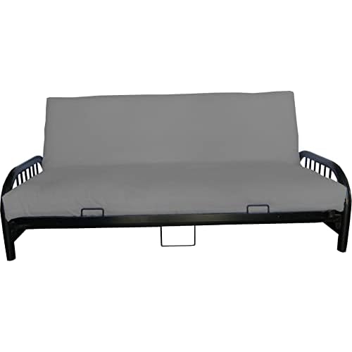 D&D Futon Furniture Futon Covers, Mattress Slipcovers, Polyester Poplin (Gray, Full 6x54x75)