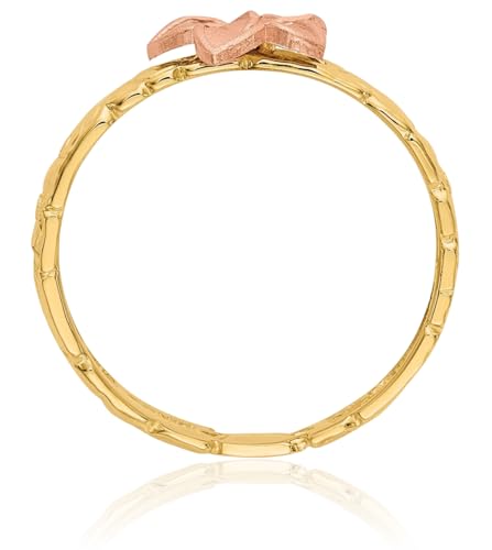 IceCarats 14K Solid Two Tone Gold Hawaiian Plumeria Flower Ring2