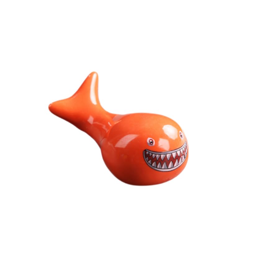 MRKU Poggia Bacchette, Porta Bacchette da Ristorante, Grazioso Supporto per Cucchiaio per Cucina, 6 Pezzi in Ceramica a Forma di squalo