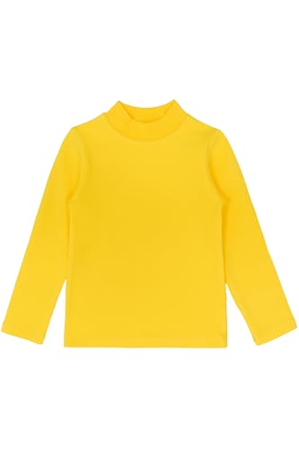 Image of Lilax Girls' Basic Long Sleeve Mock Turtleneck Cotton T-Shirt