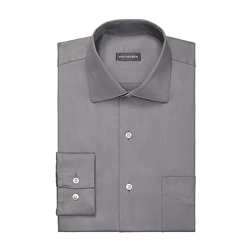 Van Heusen Mens Dress Shirts Regular Fit Lux Sateen Stretch Solid