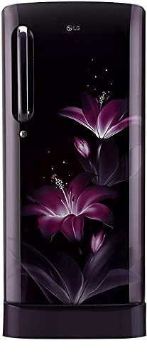 Image of LG 190L 5 Star Inverter Direct-Cool Single Door Refrigerator (GL-D201APGZ, Purple Glow, Base stand with drawer)