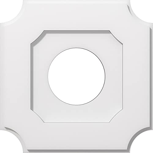 Image of Ekena Millwork CMP16LE-06000 Locke Architectural Grade PVC Contemporary Urethane Ceiling Medallions 16 inchOD x 6 inchID x 9 1 /2 inchC x 1 inchP