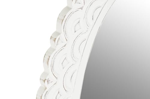 Miroir rectangulaire blanc décapé 58x86 grand miroir mural cristal