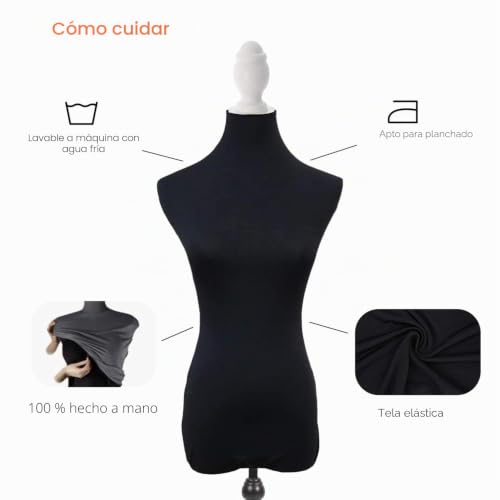 Funda de tela de licra negra para maniquí: elimine imperfecciones y manchas 7