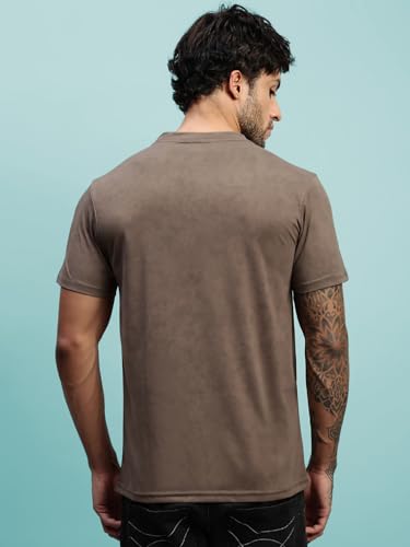 Image of Lux Nitro Men's Cloud Burst Printed Half Sleeve T-Shirt | Cotton Blend Round Neck Tee | Regular Fit Casual Wear
