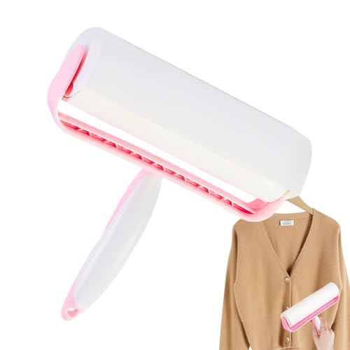 Rodillo adhesivo – Rodillo de pelusa de pelo de perro, removedor de desechos portátil con hojas adhesivas, mango ergonómico para lavandería, asiento de coche, tapicería, sofá, detalles de polvo para