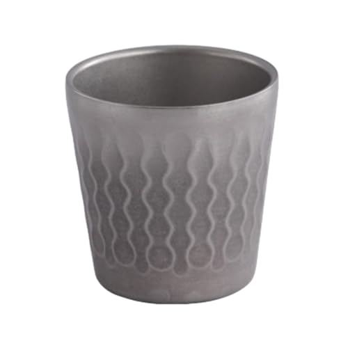 CAPIJIONG Retro-Vintage-Tassen, 304 Edelstahl, doppellagig, Saftbecher, Picknick-Bierbecher, 175 ml, Feuerdiamant-Muster, Wasserbecher