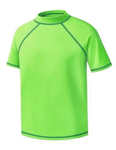 Image of Boys Rash Guard Short Sleeve UPF50+ Sun Protection Water Beach Swim Shirt