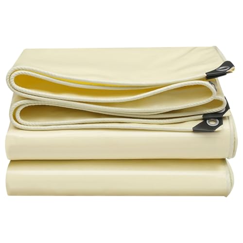 Lona impermeable de PVC beige de 1,2 x 1,5 m para evitar filtraciones y daños exteriores 2