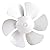 RV Vent Fan Blade White 6" 8" 10" 12" Replacement Fan Blade Round Bore RV Fan Blades for Bathroom Roof Vent Range Hood(6 inches)