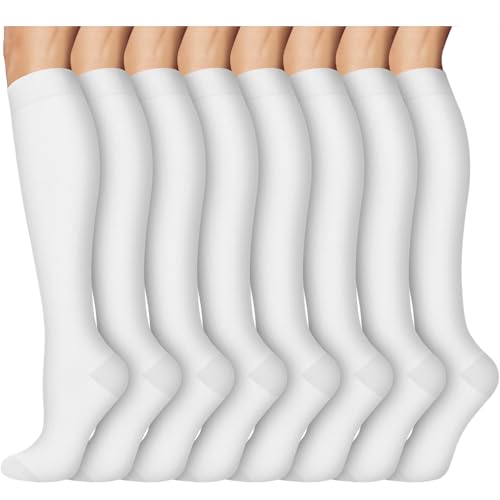 Image of 8 Pairs Compression Socks for Women & Men,Support Compression Stockings for Medical Running Athletic