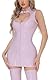 Maeau Damen Minirock Lackleder Shiny Bleistiftrock Ärmellose Umwickelt Lederrock Wetlook Glitzer Jumpsuit Slim Fit Katze Trikot Sexy Kunstleder Catsuit L-XL(EU)