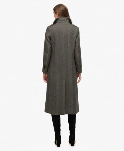 Superdry Para Mujer. W5011889A Abrigo Cruzado De Mezcla De Lana Gris (M), Casual, PoliéSter - 6