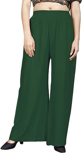 Image of Fancy Star Women Super-Combed Cotton and Rayon Solid Full Length Regular Palazzo