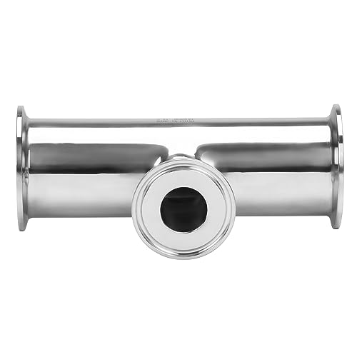 Image of DERNORD Reducing Clamp Tee 3 Way Stainless Steel 304 Sanitary Fitting (Pipe OD: 2 inch x 2 inch x 1 inch)