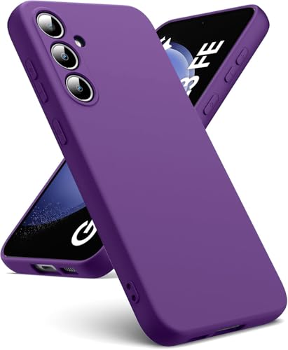 Image of Elzzi Microfiber Candy Case Compatible for Samsung S23 FE 5G Smooth Touch Cushion Liquid Soft Silicone Gel Rubber Phone Cases Non-Slip Full Body Protective Shockproof Back Cover - Violet