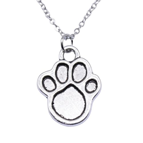Collier paw argent de style antique avec chaîne courte cadeau anniversaire