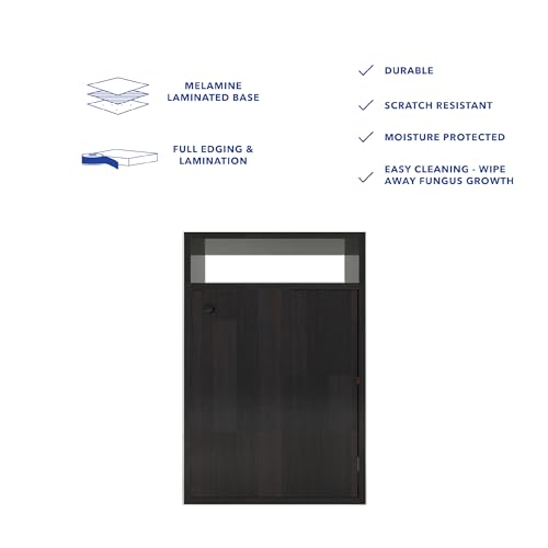 Image of DF2H Bedside Table | 1 Year Warranty | Contemporary & Slim Bedside Table, EMI, Side Table Nightstand Wenge Colour (Melamine Finish)