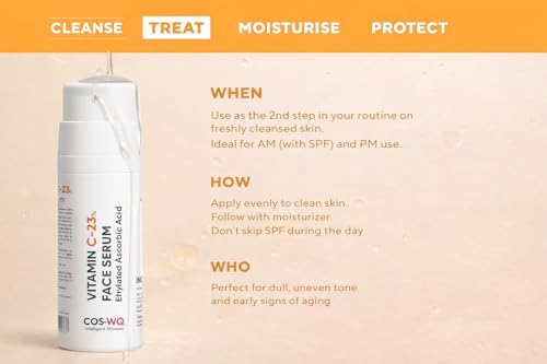 Generic COS-WQ Vitamin C Face Serum (1 fl oz) – Lightweight Hydrating Facial Serum with Stable Vitamin C – Smooth & Bright-Looking Skin for All Skin Types