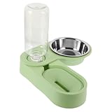 PENIKOKO 不锈钢猫碗 自動給餌器 大容量フィーダー 水飲み器付き ペット用猫犬用 給水機能付き 食品グレード素材 角折りたたみ設計